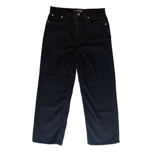 Madewell Slim Wide Leg Crop Lunar Wash Straight Black Denim Jeans Size 29